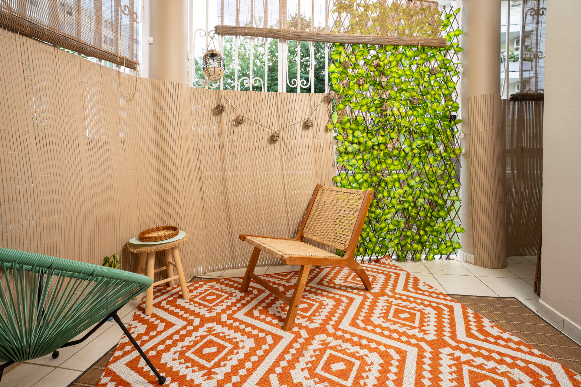 Terrasse aménagée du T2 au Lamentin